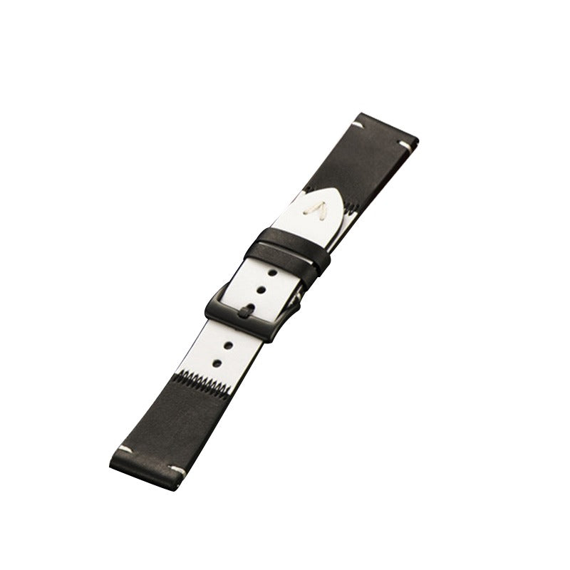 Black and White leather strap