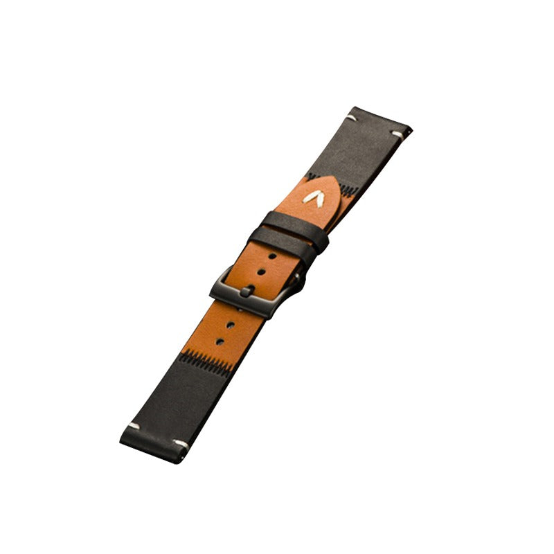 Orange and black leather strap